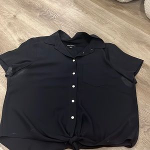 J crew mercantile collared t shirt with bottom tie. Size M